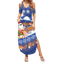 Marshall Islands Christmas Summer Maxi Dress Beachy Santa Monono ilo raaneoan Nejin - Polynesian Pride