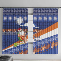 Marshall Islands Christmas Window Curtain Beachy Santa Monono ilo raaneoan Nejin - Polynesian Pride