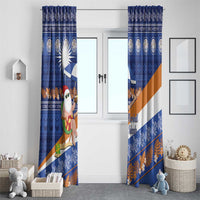 Marshall Islands Christmas Window Curtain Beachy Santa Monono ilo raaneoan Nejin - Polynesian Pride