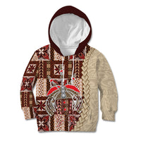 Samoa Tapau Kid Hoodie Samoan Siapo Pattern LT14 Hoodie Brown - Polynesian Pride