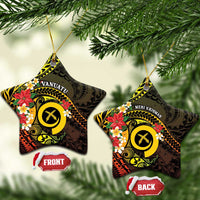 Vanuatu Christmas Ceramic Ornament Vanuatuan Pig Tusk - Meri Krismas!