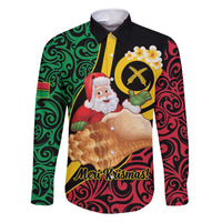 Vanuatu Christmas Family Matching Long Sleeve Bodycon Dress and Hawaiian Shirt Vanuatuan Conch Shell - Meri Krismas!