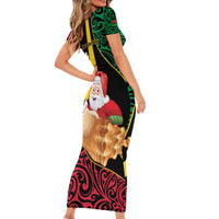 Vanuatu Christmas Short Sleeve Bodycon Dress Vanuatuan Conch Shell - Meri Krismas! LT14 - Polynesian Pride