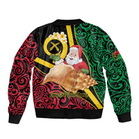 Vanuatu Christmas Sleeve Zip Bomber Jacket Vanuatuan Conch Shell - Meri Krismas! LT14 - Polynesian Pride