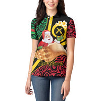 Vanuatu Christmas Women Polo Shirt Vanuatuan Conch Shell - Meri Krismas! LT14 - Polynesian Pride