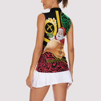 Vanuatu Christmas Women Sleeveless Polo Shirt Vanuatuan Conch Shell - Meri Krismas!