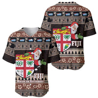 Fiji Christmas Baseball Jersey Fijian Masi Marau na Kerisimasi! - Brown LT14 - Polynesian Pride