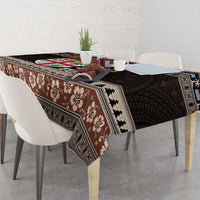 Fiji Christmas Tablecloth Fijian Masi Marau na Kerisimasi! - Brown LT14 - Polynesian Pride