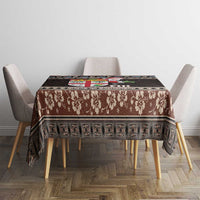 Fiji Christmas Tablecloth Fijian Masi Marau na Kerisimasi! - Brown LT14 - Polynesian Pride