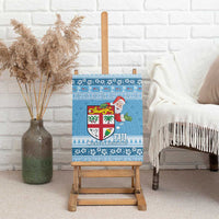 Fiji Christmas Canvas Wall Art Fijian Masi Marau na Kerisimasi! - Blue LT14 - Polynesian Pride