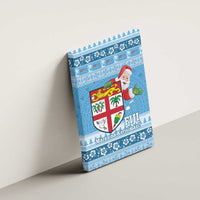 Fiji Christmas Canvas Wall Art Fijian Masi Marau na Kerisimasi! - Blue LT14 - Polynesian Pride