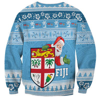 Fiji Christmas Sweatshirt Fijian Masi Marau na Kerisimasi! - Blue LT14 - Polynesian Pride
