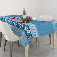 Fiji Christmas Tablecloth Fijian Masi Marau na Kerisimasi! - Blue LT14 - Polynesian Pride