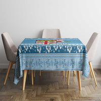 Fiji Christmas Tablecloth Fijian Masi Marau na Kerisimasi! - Blue LT14 - Polynesian Pride
