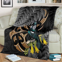 Aotearoa Kowhai Tui Bird Blanket Maori Ngaru With Silver Fern