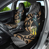 Aotearoa Kowhai Tui Bird Car Seat Cover Maori Ngaru With Silver Fern