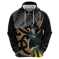 Aotearoa Kowhai Tui Bird Hoodie Maori Ngaru With Silver Fern