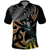 Aotearoa Kowhai Tui Bird Polo Shirt Maori Ngaru With Silver Fern