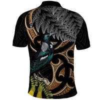 Aotearoa Kowhai Tui Bird Polo Shirt Maori Ngaru With Silver Fern