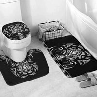 Black Ngaru Taniko With Aotearoa Maori Tattoo Bathroom Set - Polynesian Pride