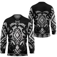 Black Ngaru Taniko With Aotearoa Maori Tattoo Hockey Jersey LT14 - Polynesian Pride