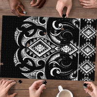 Black Ngaru Taniko With Aotearoa Maori Tattoo Puzzle LT14 - Polynesian Pride