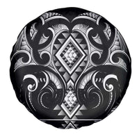 Black Ngaru Taniko With Aotearoa Maori Tattoo Spare Tire Cover LT14 - Polynesian Pride