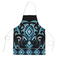 Blue Ngaru Taniko With Aotearoa Maori Tattoo Apron - Polynesian Pride