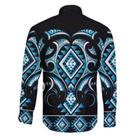 Blue Ngaru Taniko With Aotearoa Maori Tattoo Family Matching Mermaid Dress and Hawaiian Shirt LT14 - Polynesian Pride