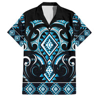 Blue Ngaru Taniko With Aotearoa Maori Tattoo Hawaiian Shirt