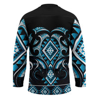 Blue Ngaru Taniko With Aotearoa Maori Tattoo Hockey Jersey LT14 - Polynesian Pride
