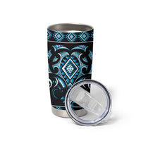 Blue Ngaru Taniko With Aotearoa Maori Tattoo Tumbler Cup