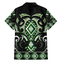 Green Ngaru Taniko With Aotearoa Maori Tattoo Family Matching Puletasi and Hawaiian Shirt LT14 - Polynesian Pride
