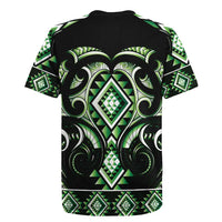 Green Ngaru Taniko With Aotearoa Maori Tattoo Rugby Jersey