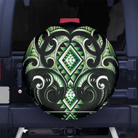 Green Ngaru Taniko With Aotearoa Maori Tattoo Spare Tire Cover LT14 No hole Green - Polynesian Pride