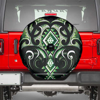 Green Ngaru Taniko With Aotearoa Maori Tattoo Spare Tire Cover LT14 - Polynesian Pride