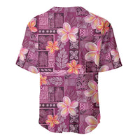 Pink Hawaii Plumeria With Tropical Flowers Motifs Baseball Jersey