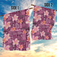 Pink Hawaii Plumeria With Tropical Flowers Motifs Garden Flag LT14 - Polynesian Pride