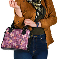Pink Hawaii Plumeria With Tropical Flowers Motifs Shoulder Handbag LT14 - Polynesian Pride