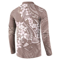 Polynesia Hammerhead Shark Tattoo With Plumeria Lei Button Sweatshirt LT14 - Polynesian Pride