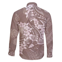 Polynesia Hammerhead Shark Tattoo With Plumeria Lei Family Matching Short Sleeve Bodycon Dress and Hawaiian Shirt