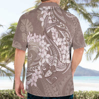 Polynesia Hammerhead Shark Tattoo With Plumeria Lei Hawaiian Shirt