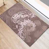 Polynesia Hammerhead Shark Tattoo With Plumeria Lei Rubber Doormat LT14 - Polynesian Pride