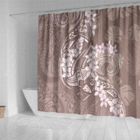 Polynesia Hammerhead Shark Tattoo With Plumeria Lei Shower Curtain LT14 - Polynesian Pride
