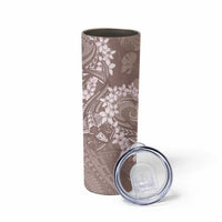 Polynesia Hammerhead Shark Tattoo With Plumeria Lei Skinny Tumbler LT14 - Polynesian Pride