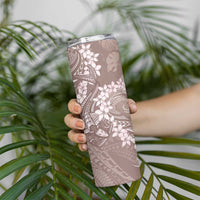 Polynesia Hammerhead Shark Tattoo With Plumeria Lei Skinny Tumbler LT14 - Polynesian Pride