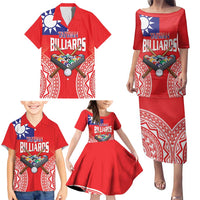 Personalised Taiwan Billiards Family Matching Puletasi and Hawaiian Shirt Eight-ball Pool Polynesia Tattoo - Polynesian Pride