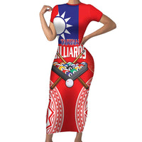 Personalised Taiwan Billiards Family Matching Short Sleeve Bodycon Dress and Hawaiian Shirt Eight-ball Pool Polynesia Tattoo - Polynesian Pride