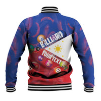 Personalised Philippines Billiards Baseball Jacket Cue With Balls Flag Style - Polynesian Pride