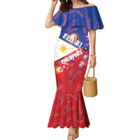 Personalised Philippines Billiards Family Matching Mermaid Dress and Hawaiian Shirt Cue With Balls Flag Style - Polynesian Pride